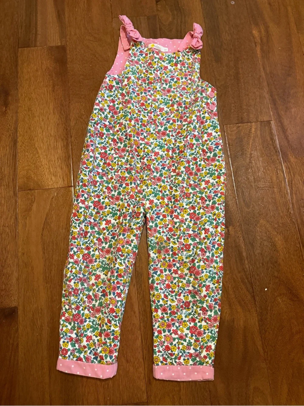 Baby Boden Floral Print Dungarees/Overalls